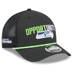 Seattle Seahawks New Era 2025 Inspire Change 9FORTY M-Crown Adjustable Hat Black | NFL