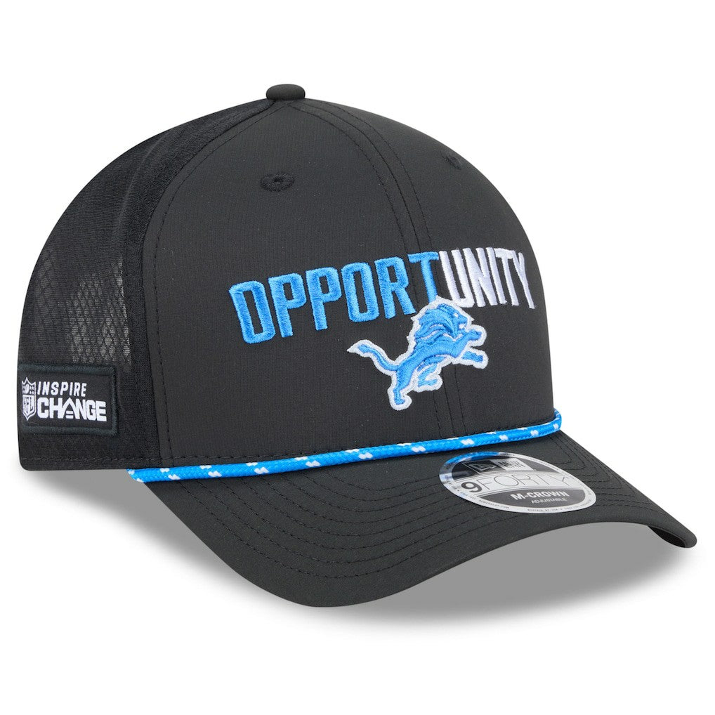Detroit Lions New Era 2025 Inspire Change 9FORTY M-Crown Adjustable Hat Black | NFL