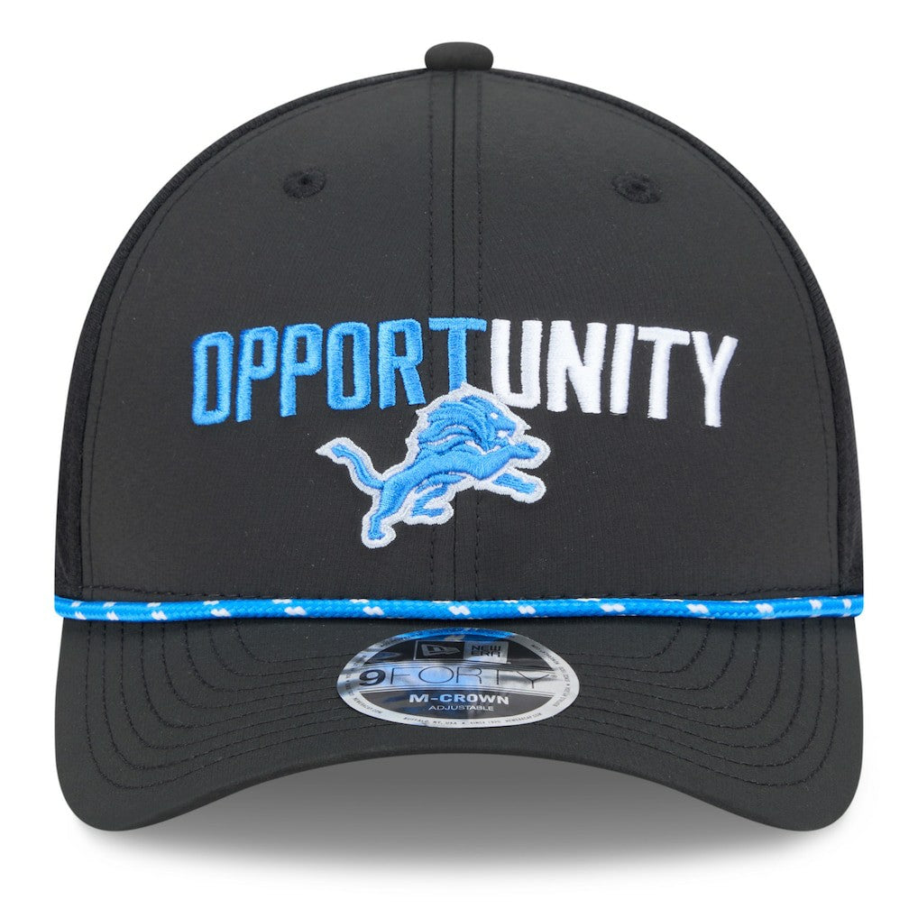 Detroit Lions New Era 2025 Inspire Change 9FORTY M-Crown Adjustable Hat Black | NFL