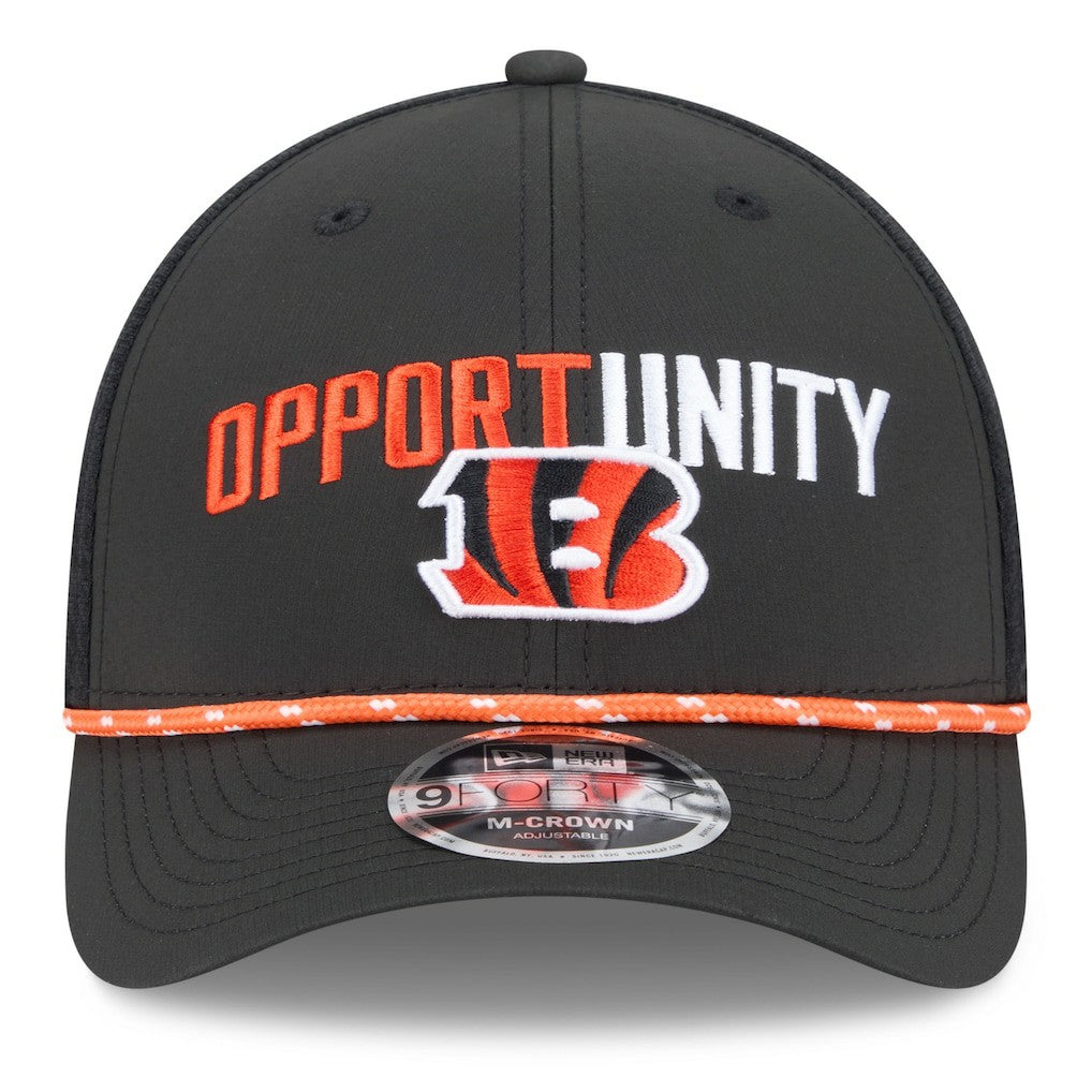 Cincinnati Bengals New Era 2025 Inspire Change 9FORTY M-Crown Adjustable Hat Black | NFL