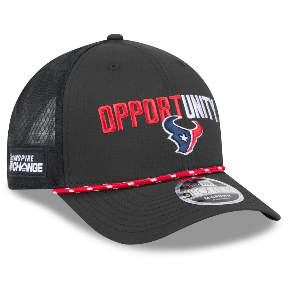 Houston Texans New Era 2025 Inspire Change 9FORTY M-Crown Adjustable Hat Black | NFL
