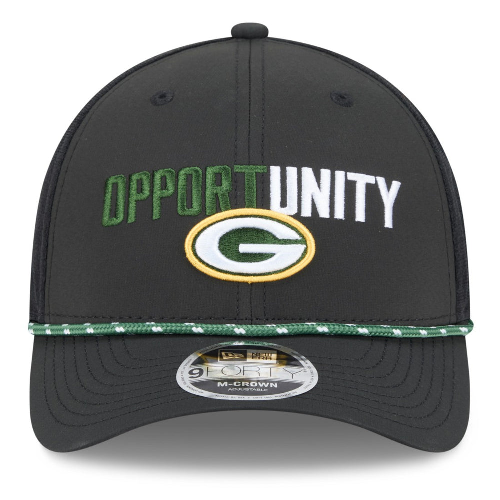 Green Bay Packers New Era 2025 Inspire Change 9FORTY M-Crown Adjustable Hat Black | NFL