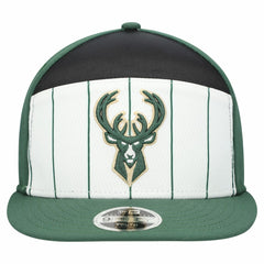 Milwaukee Bucks Youth 2025 NBA Tip Off Split Panel 9FIFTY Snapback Hat White/Hunter Green - NBA