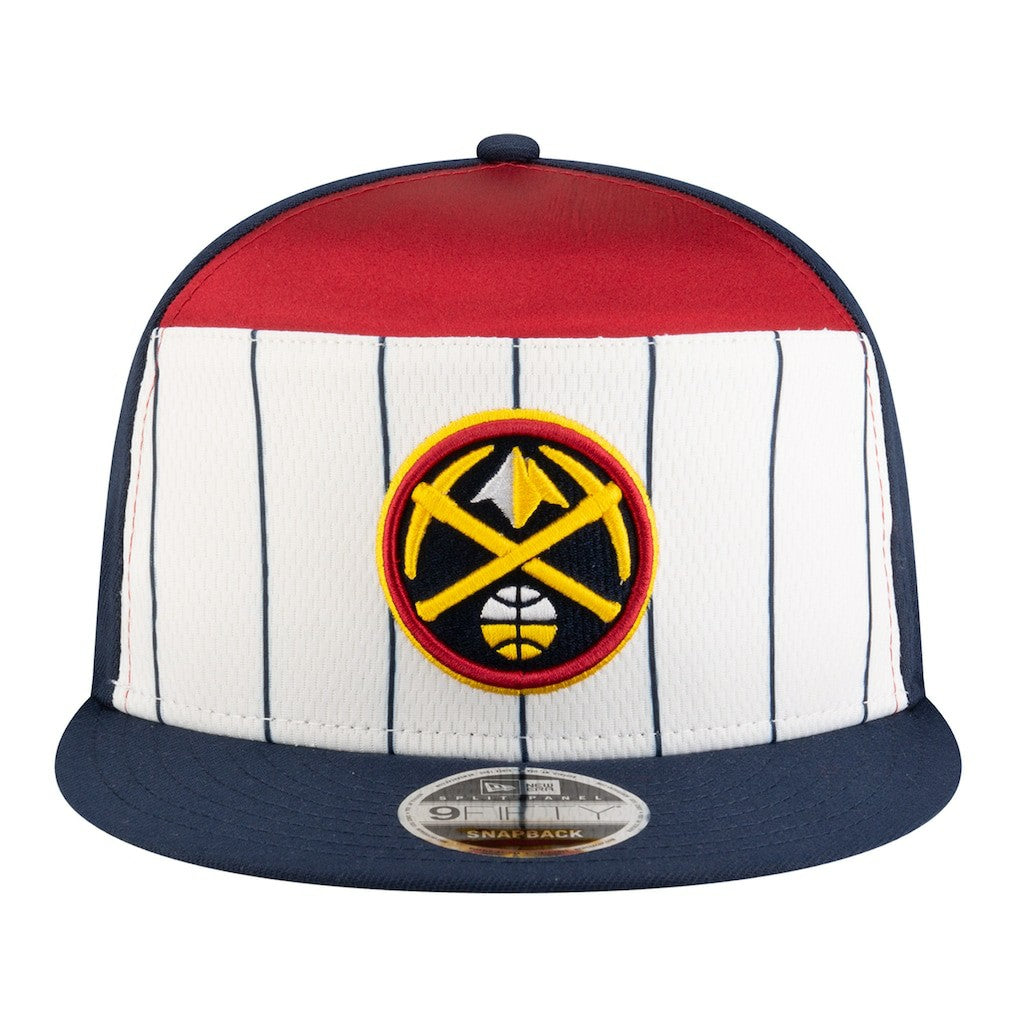 Denver Nuggets Youth 2025 NBA Tip Off Split Panel 9FIFTY Snapback Hat White/Navy - NBA