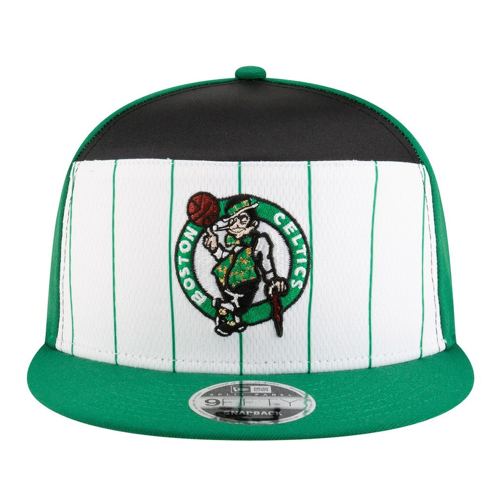 Boston Celtics Youth 2025 NBA Tip Off Split Panel 9FIFTY Snapback Hat White/Kelly Green - NBA