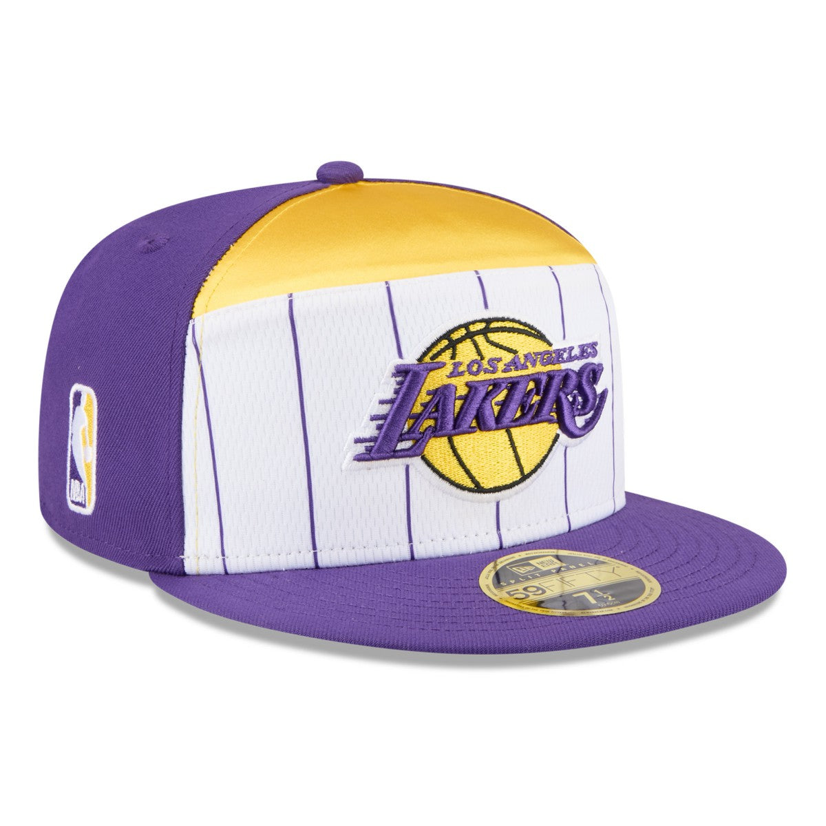 Los Angeles Lakers 2025 NBA Tip Off Split Panel 59FIFTY Fitted Hat White/Purple - NBA