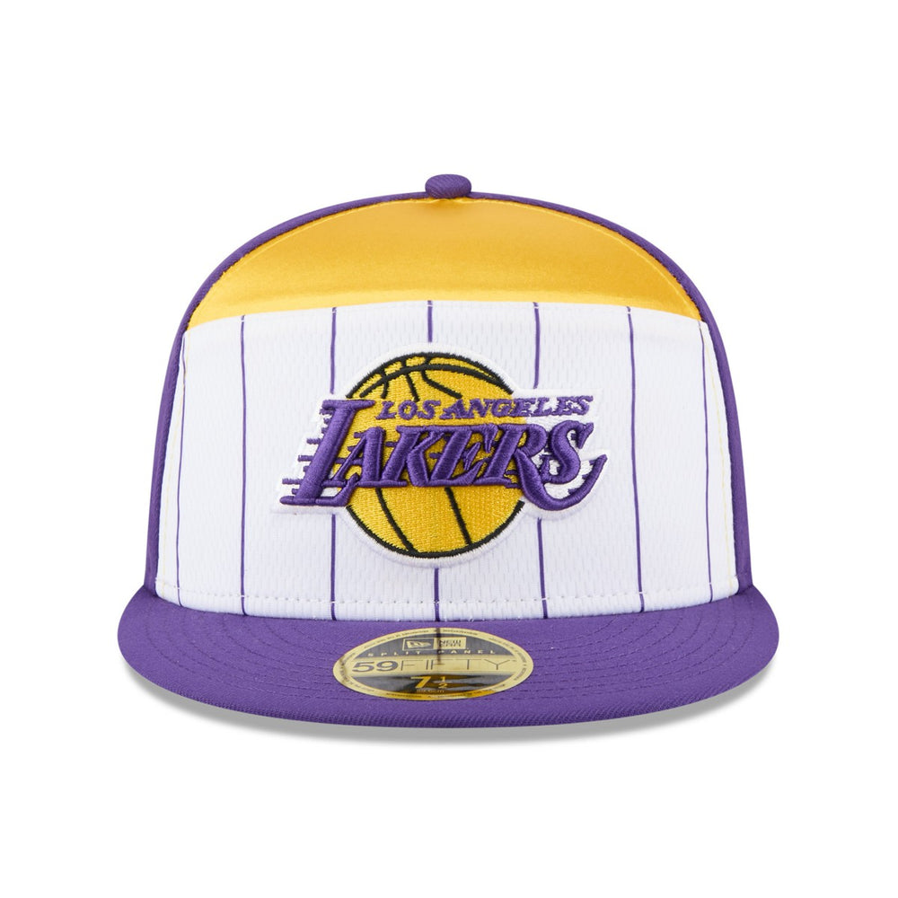 Los Angeles Lakers 2025 NBA Tip Off Split Panel 59FIFTY Fitted Hat White/Purple - NBA