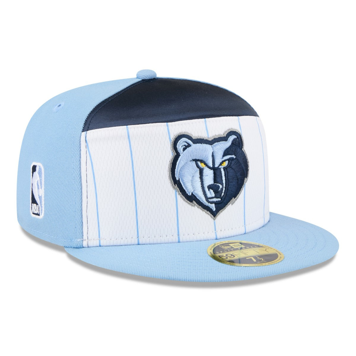 Memphis Grizzlies 2025 NBA Tip Off Split Panel 59FIFTY Fitted Hat White/Light Blue - NBA