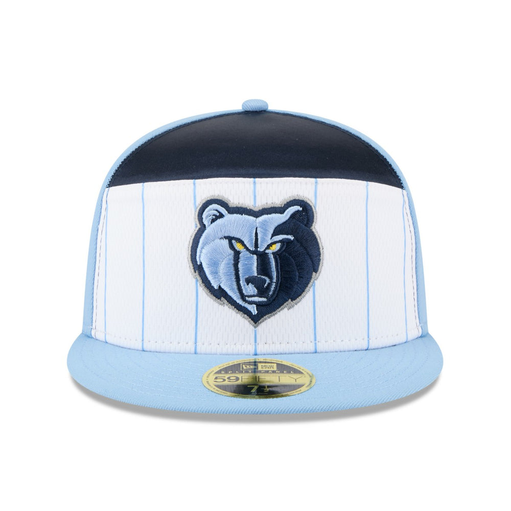 Memphis Grizzlies 2025 NBA Tip Off Split Panel 59FIFTY Fitted Hat White/Light Blue - NBA