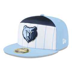 Memphis Grizzlies 2025 NBA Tip Off Split Panel 59FIFTY Fitted Hat White/Light Blue - NBA