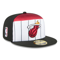 Miami Heat 2025 NBA Tip Off Split Panel 59FIFTY Fitted Hat White/Black - NBA