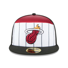 Miami Heat 2025 NBA Tip Off Split Panel 59FIFTY Fitted Hat White/Black - NBA