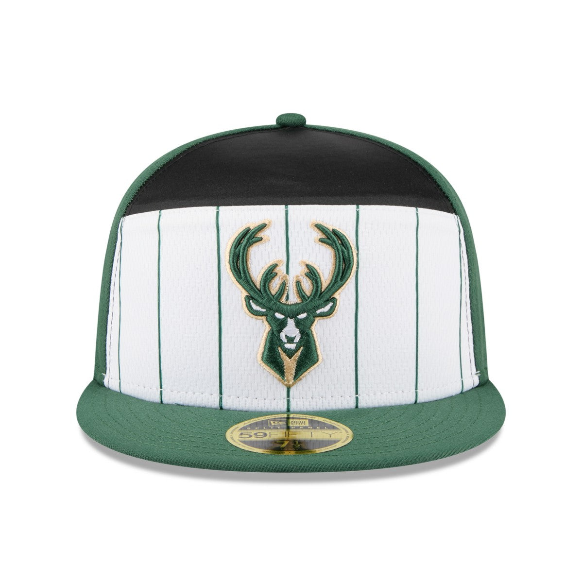 Milwaukee Bucks 2025 NBA Tip Off Split Panel 59FIFTY Fitted Hat White/Hunter Green - NBA