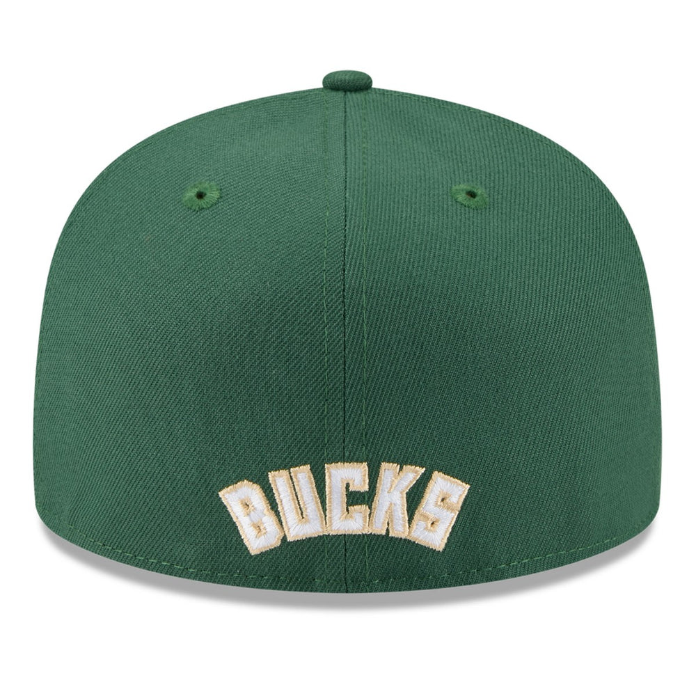 Milwaukee Bucks 2025 NBA Tip Off Split Panel 59FIFTY Fitted Hat White/Hunter Green - NBA