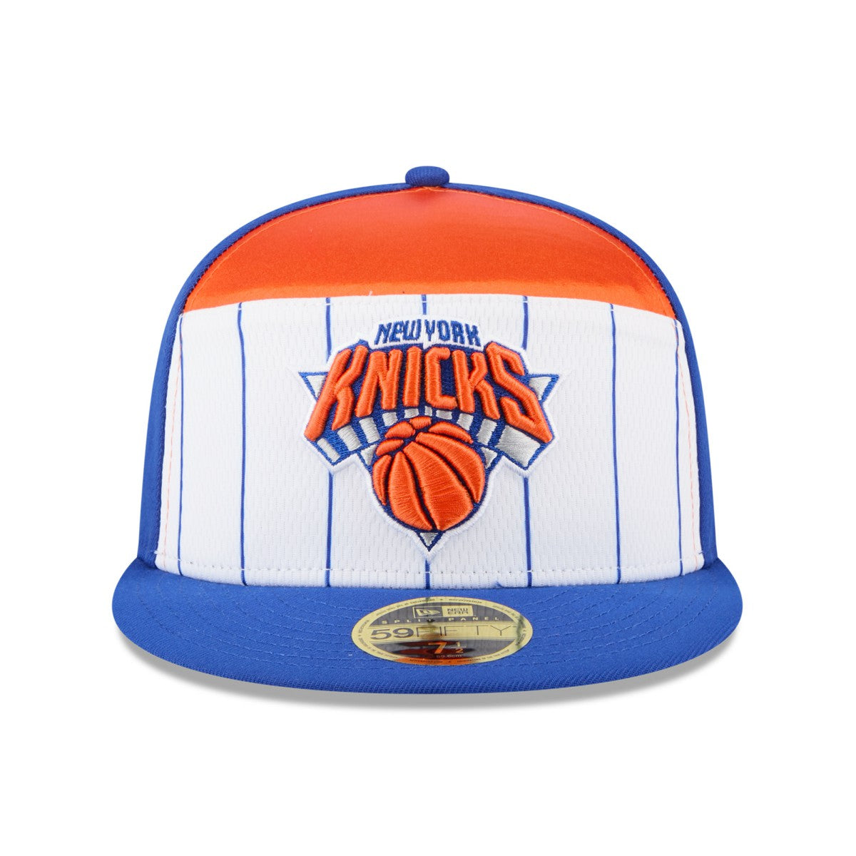 New York Knicks 2025 NBA Tip Off Split Panel 59FIFTY Fitted Hat White/Blue - NBA
