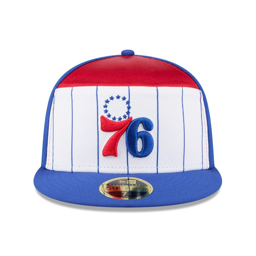Philadelphia 76ers 2025 NBA Tip Off Split Panel 59FIFTY Fitted Hat White/Royal - NBA
