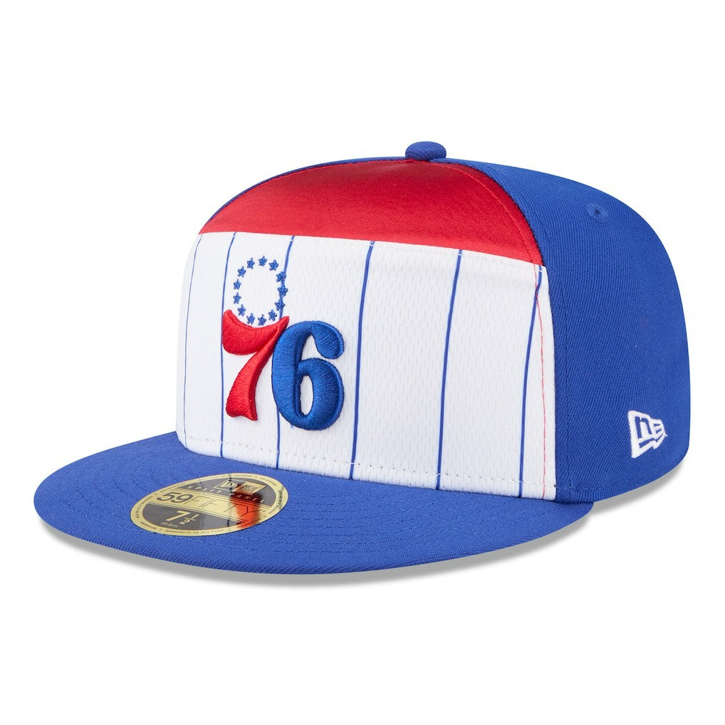 Philadelphia 76ers 2025 NBA Tip Off Split Panel 59FIFTY Fitted Hat White/Royal - NBA