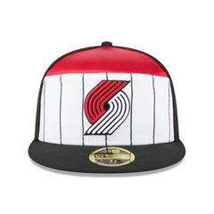 Portland Trail Blazers 2025 NBA Tip Off Split Panel 59FIFTY Fitted Hat White/Black - NBA