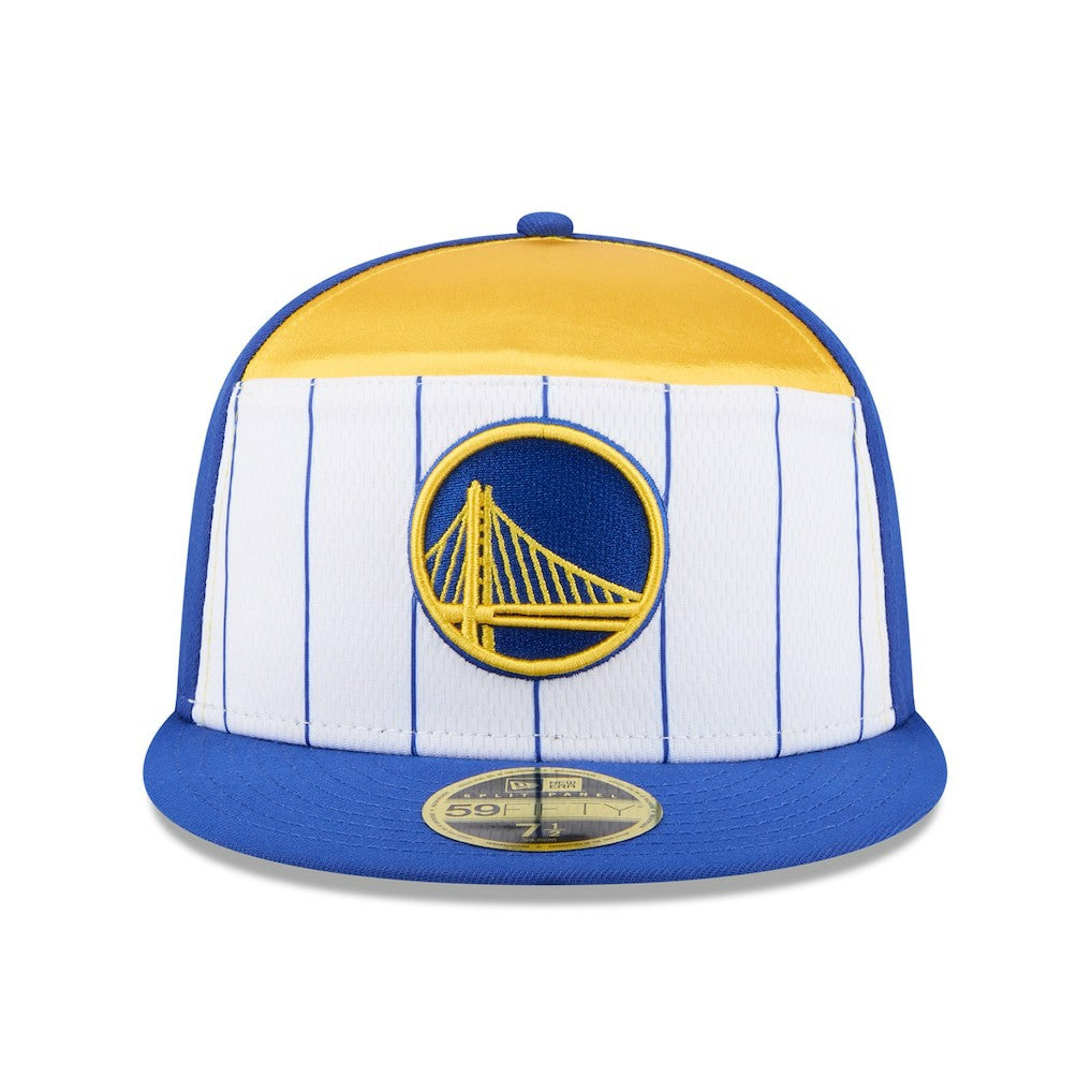 Golden State Warriors 2025 NBA Tip Off Split Panel 59FIFTY Fitted Hat White/Royal - NBA