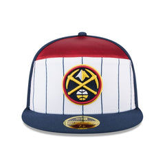 Denver Nuggets 2025 NBA Tip Off Split Panel 59FIFTY Fitted Hat White/Navy - NBA