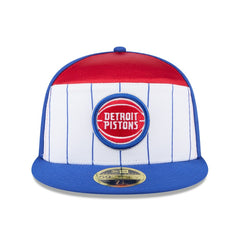 Detroit Pistons 2025 NBA Tip Off Split Panel 59FIFTY Fitted Hat White/Blue - NBA