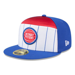 Detroit Pistons 2025 NBA Tip Off Split Panel 59FIFTY Fitted Hat White/Blue - NBA
