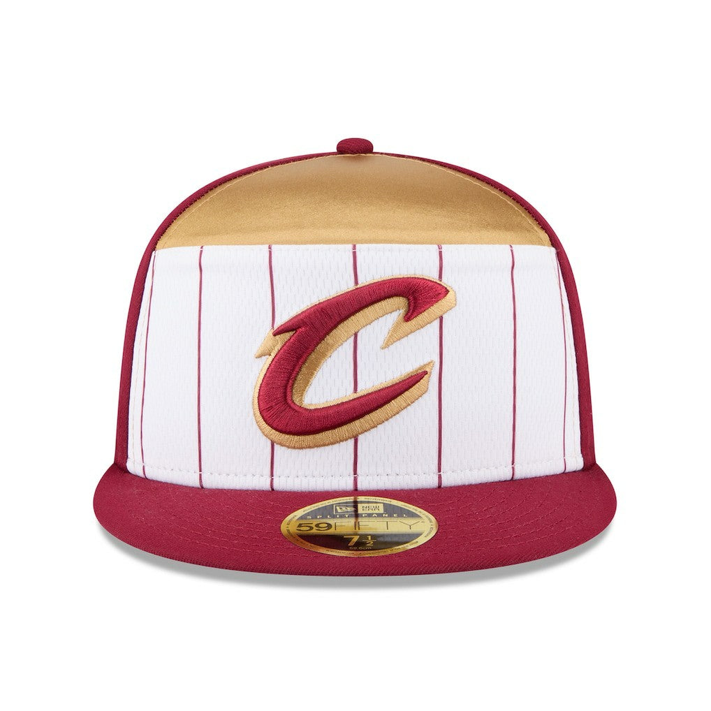 Cleveland Cavaliers 2025 NBA Tip Off Split Panel 59FIFTY Fitted Hat White/Wine - NBA