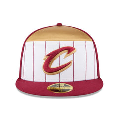 Cleveland Cavaliers 2025 NBA Tip Off Split Panel 59FIFTY Fitted Hat White/Wine - NBA