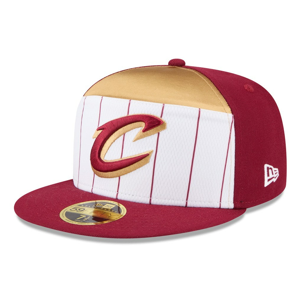 Cleveland Cavaliers 2025 NBA Tip Off Split Panel 59FIFTY Fitted Hat White/Wine - NBA