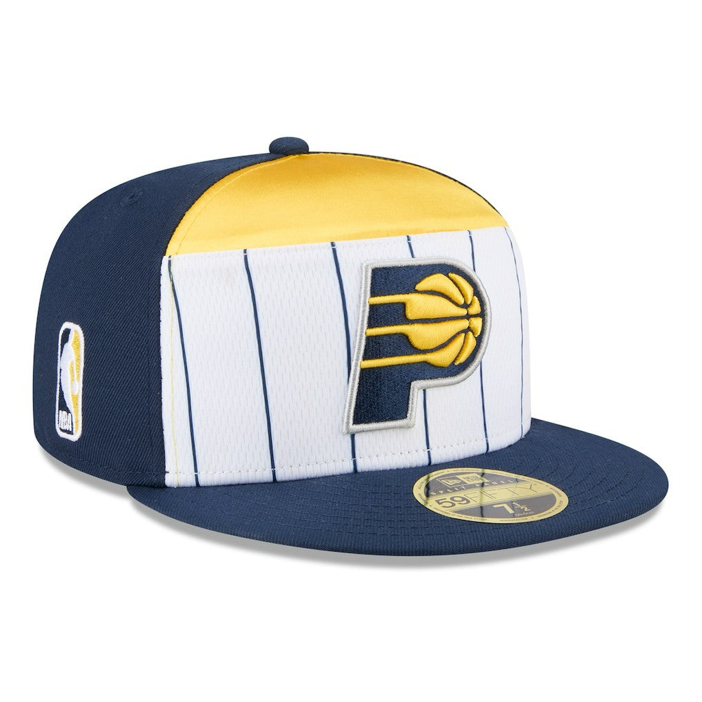 Indiana Pacers 2025 NBA Tip Off Split Panel 59FIFTY Fitted Hat White/Navy - NBA