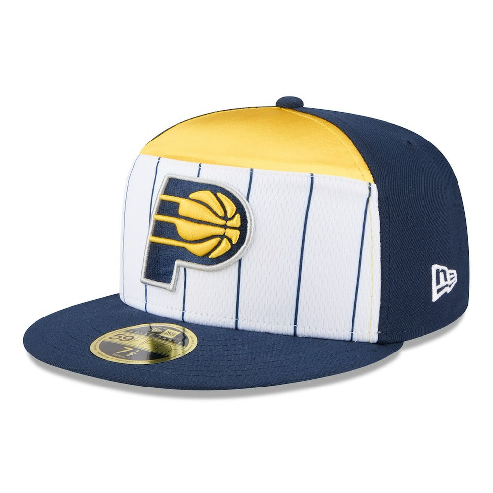 Indiana Pacers 2025 NBA Tip Off Split Panel 59FIFTY Fitted Hat White/Navy - NBA