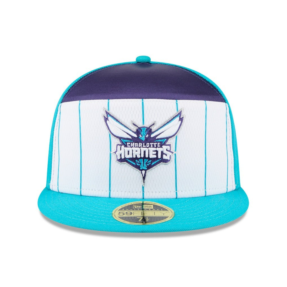 Charlotte Hornets 2025 NBA Tip Off Split Panel 59FIFTY Fitted Hat White/Teal - NBA
