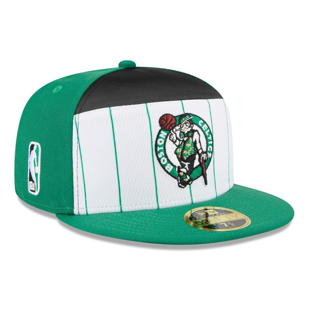 Boston Celtics 2025 NBA Tip Off Split Panel 59FIFTY Fitted Hat White/Kelly Green - NBA