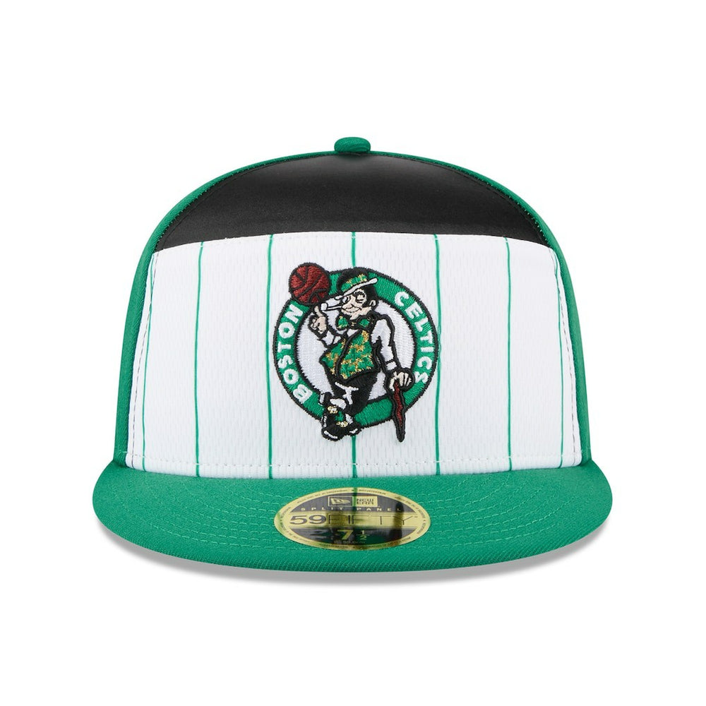 Boston Celtics 2025 NBA Tip Off Split Panel 59FIFTY Fitted Hat White/Kelly Green - NBA
