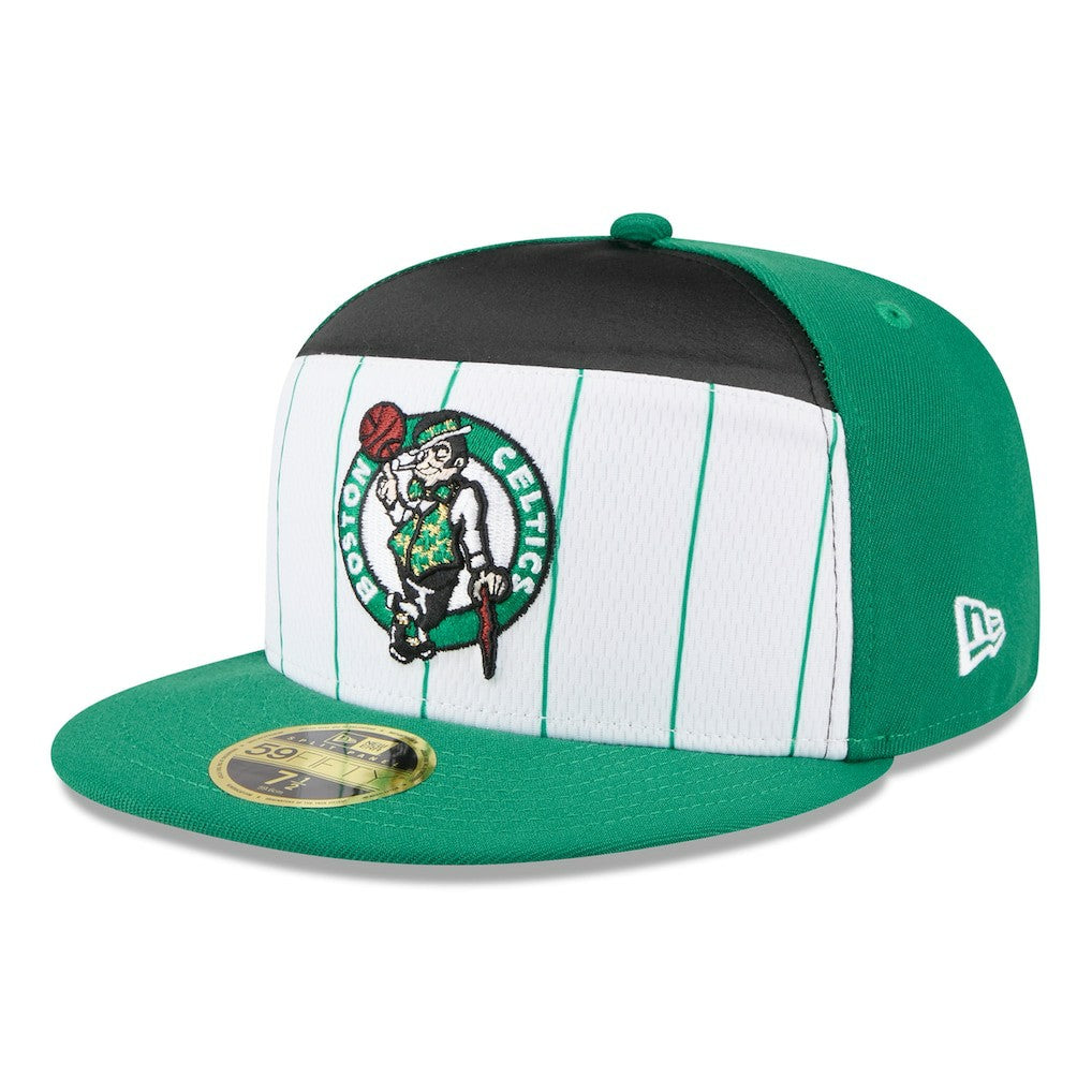 Boston Celtics 2025 NBA Tip Off Split Panel 59FIFTY Fitted Hat White/Kelly Green - NBA