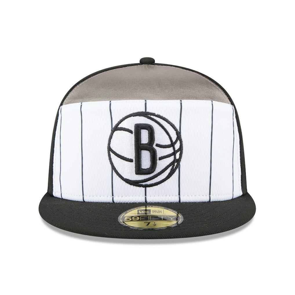Brooklyn Nets 2025 NBA Tip Off Split Panel 59FIFTY Fitted Hat White/Black - NBA