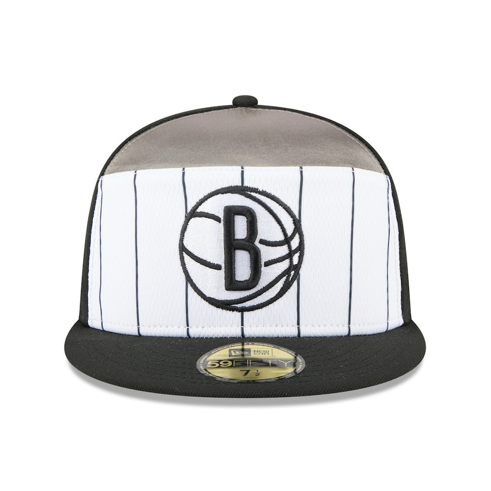 Brooklyn Nets 2025 NBA Tip Off Split Panel 59FIFTY Fitted Hat White/Black - NBA