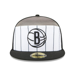 Brooklyn Nets 2025 NBA Tip Off Split Panel 59FIFTY Fitted Hat White/Black - NBA