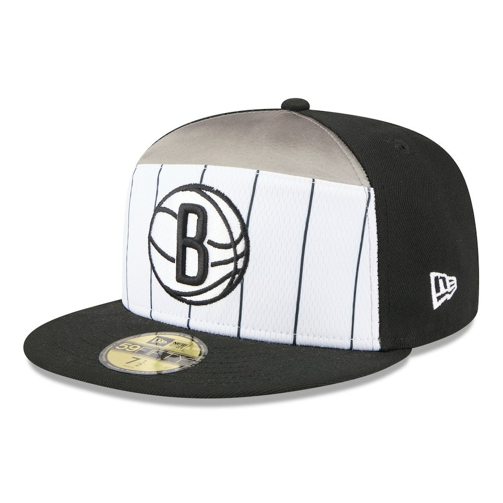Brooklyn Nets 2025 NBA Tip Off Split Panel 59FIFTY Fitted Hat White/Black - NBA