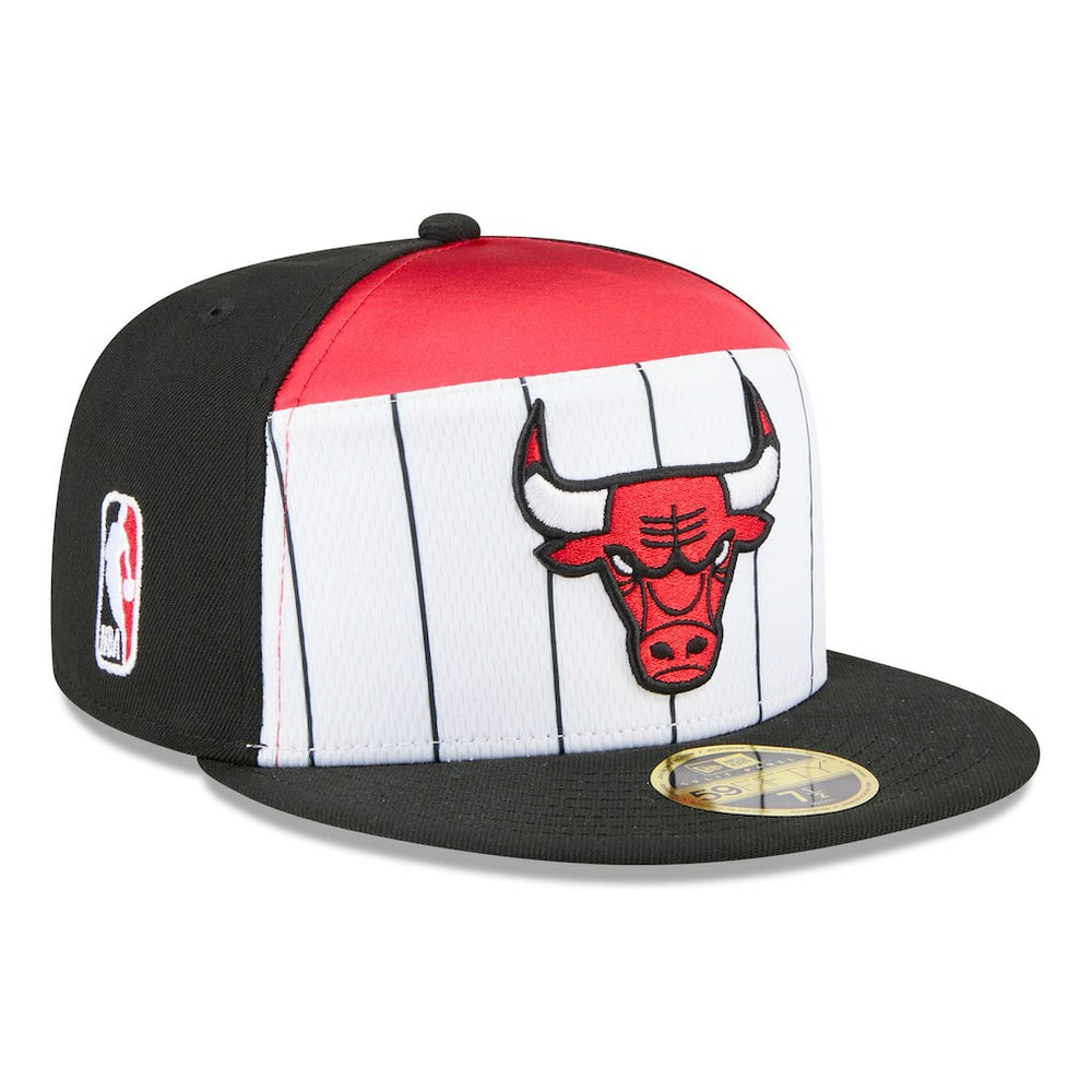 Chicago Bulls 2025 NBA Tip Off Split Panel 59FIFTY Fitted Hat White/Black - NBA