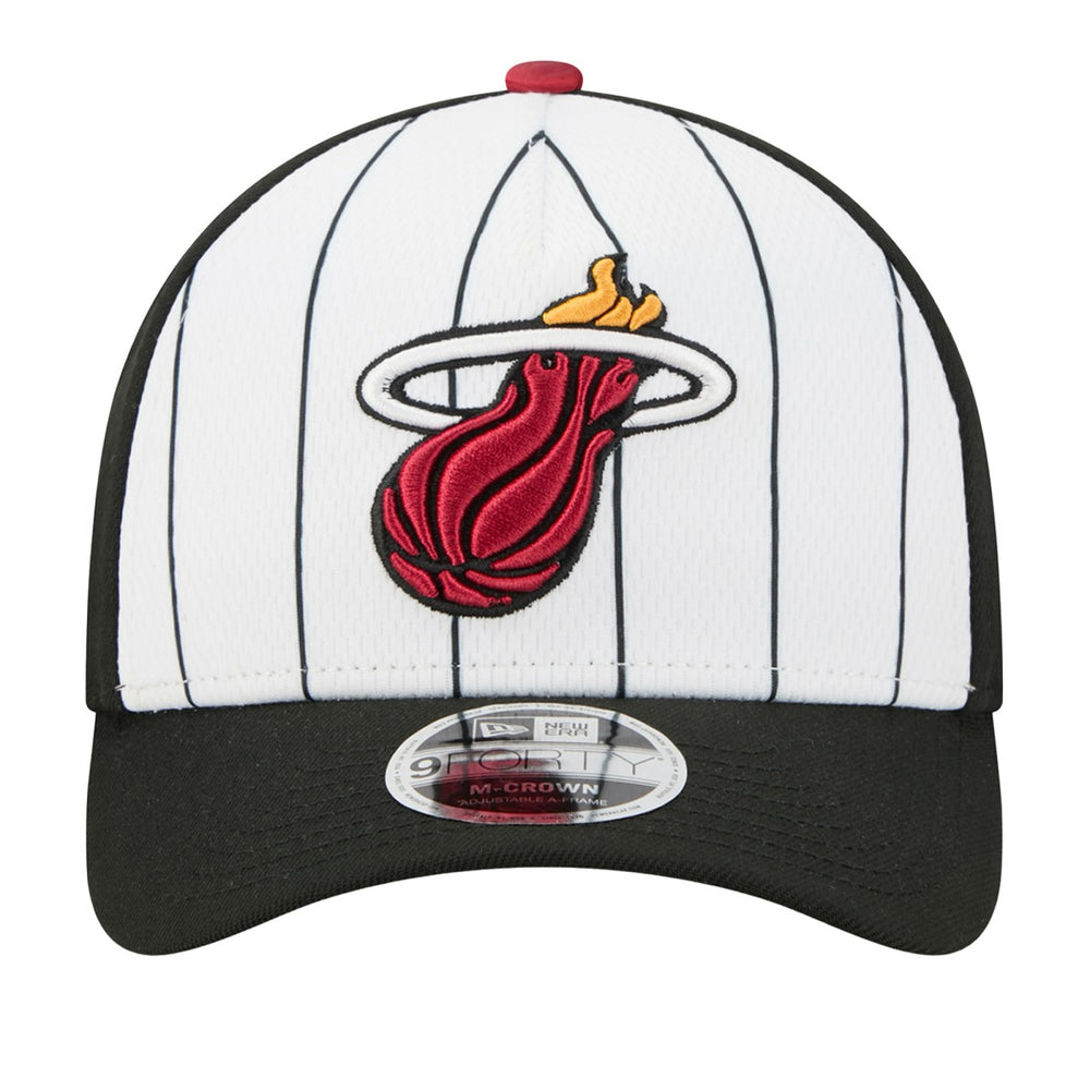 Miami Heat 2025 NBA Tip Off M-Crown A-Frame 9FORTY Adjustable Hat White/Black - NBA