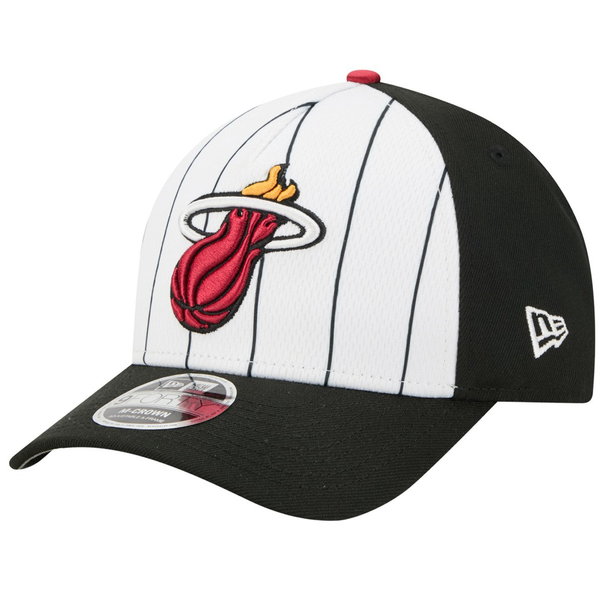 Miami Heat 2025 NBA Tip Off M-Crown A-Frame 9FORTY Adjustable Hat White/Black - NBA