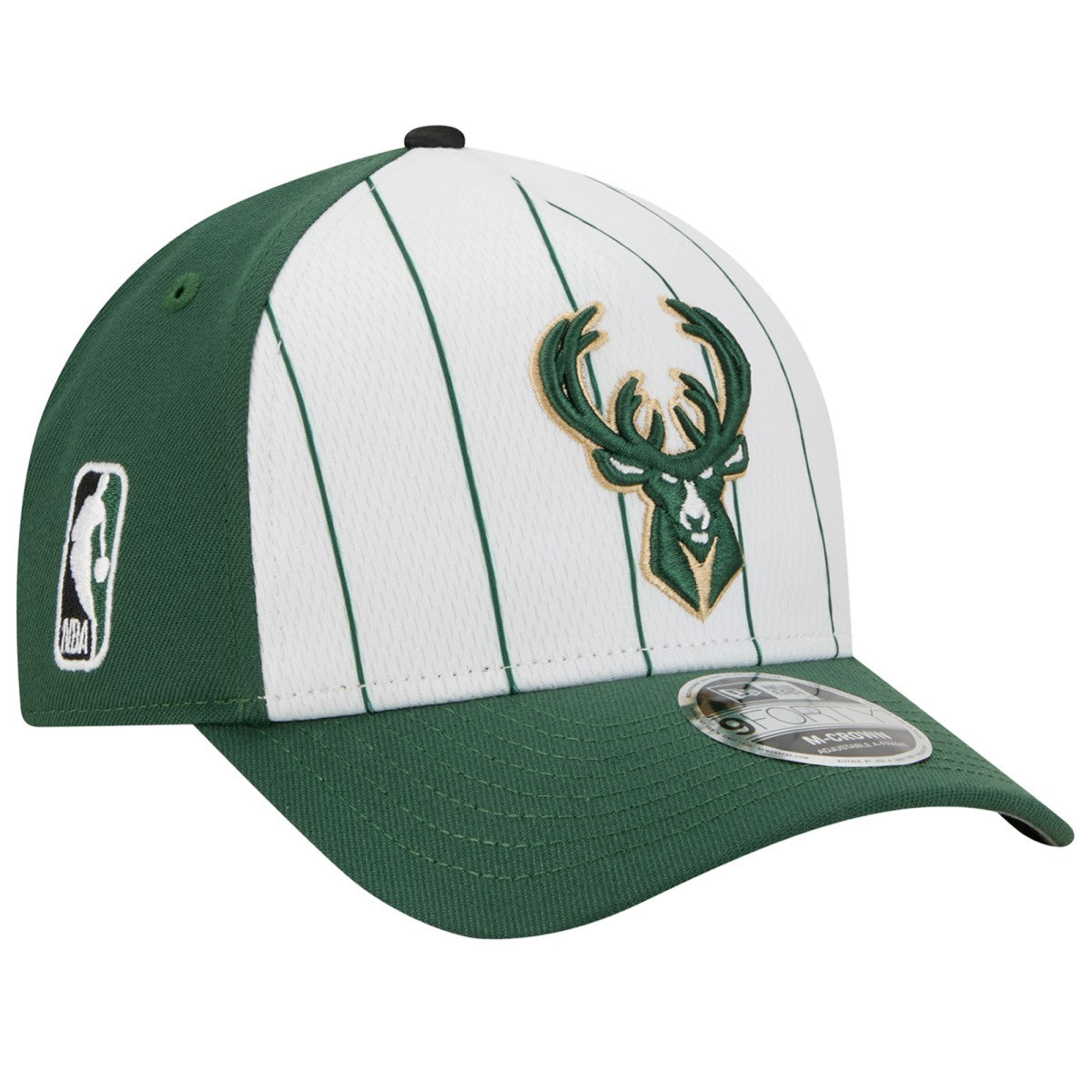 Milwaukee Bucks 2025 NBA Tip Off M-Crown A-Frame 9FORTY Adjustable Hat White/Hunter Green - NBA