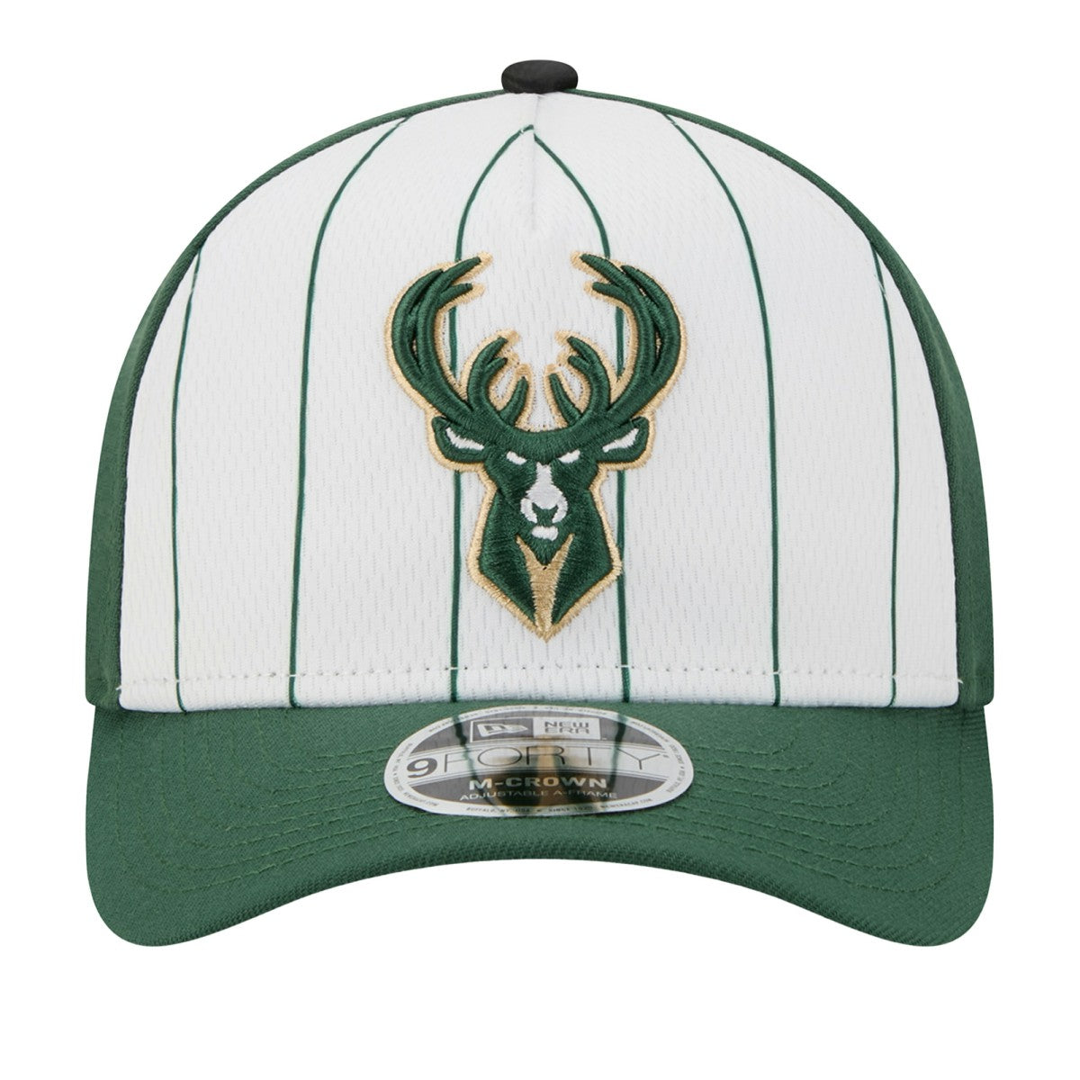 Milwaukee Bucks 2025 NBA Tip Off M-Crown A-Frame 9FORTY Adjustable Hat White/Hunter Green - NBA