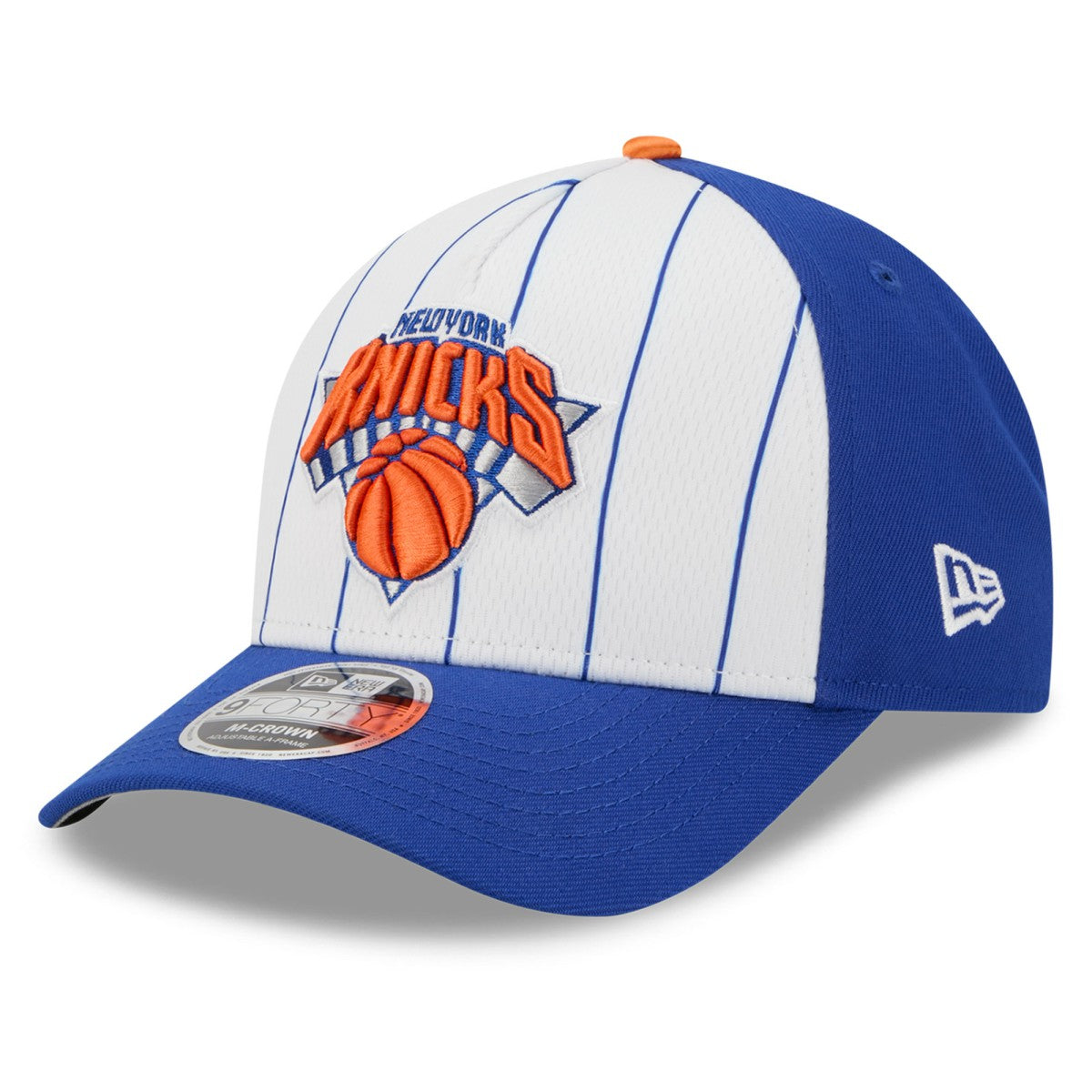 New York Knicks 2025 NBA Tip Off M-Crown A-Frame 9FORTY Adjustable Hat White/Blue - NBA