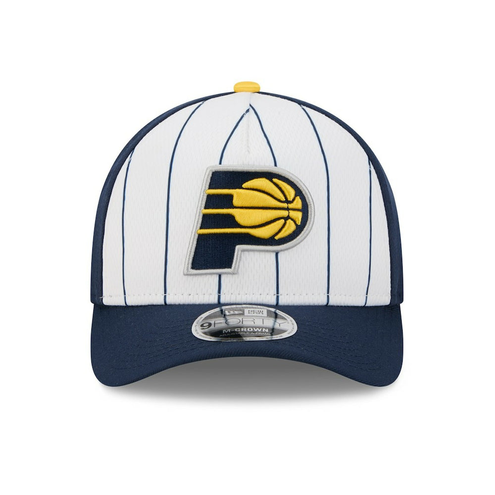 Indiana Pacers 2025 NBA Tip Off M-Crown A-Frame 9FORTY Adjustable Hat White/Navy - NBA
