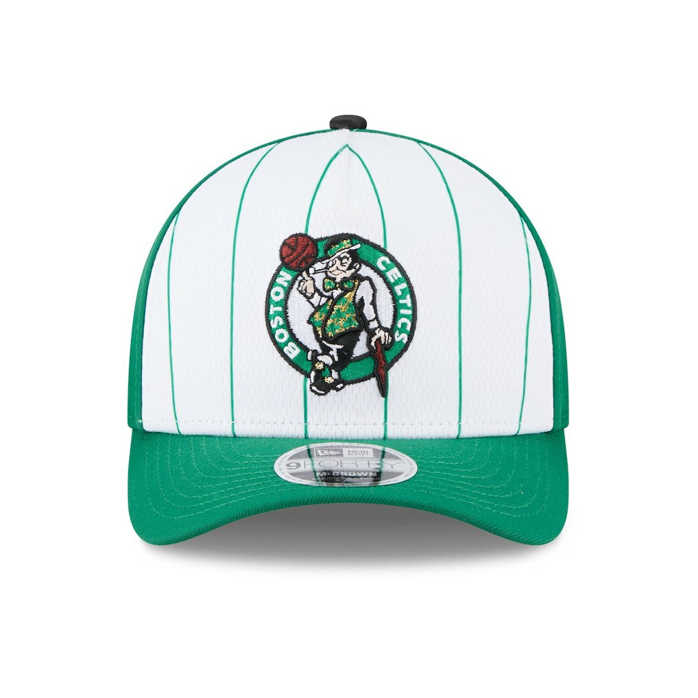 Boston Celtics 2025 NBA Tip Off M-Crown A-Frame 9FORTY Adjustable Hat White/Kelly Green - NBA