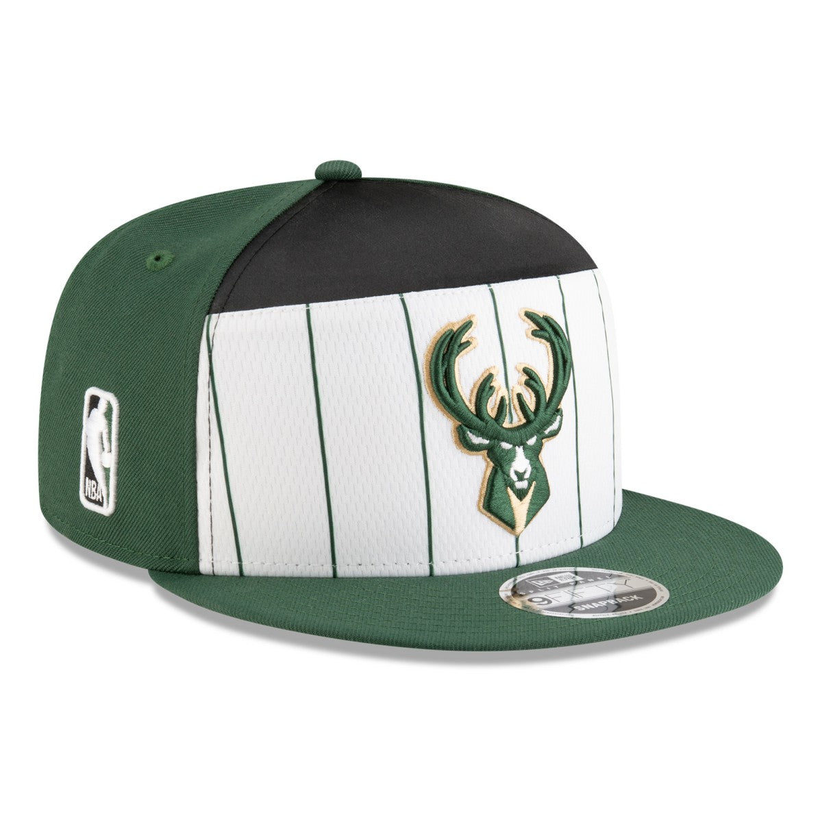Milwaukee Bucks 2025 NBA Tip Off Split Panel 9FIFTY Snapback Hat White/Hunter Green - NBA