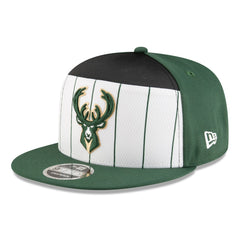Milwaukee Bucks 2025 NBA Tip Off Split Panel 9FIFTY Snapback Hat White/Hunter Green - NBA