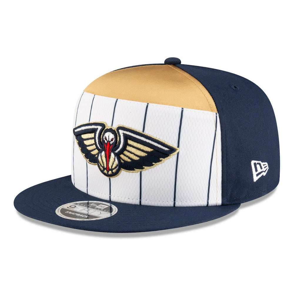 New Orleans Pelicans 2025 NBA Tip Off Split Panel 9FIFTY Snapback Hat White/Navy - NBA